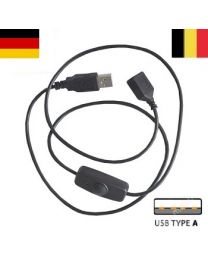 USB A cable with switch and led 2x500mm